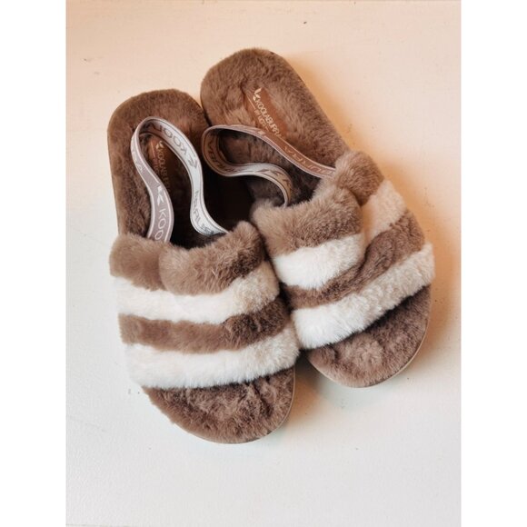 Koolaburra UGG Shoe Womens 7 Fuzz N Slide Faux Fur EU 38 Sandal Platform - Picture 1 of 8